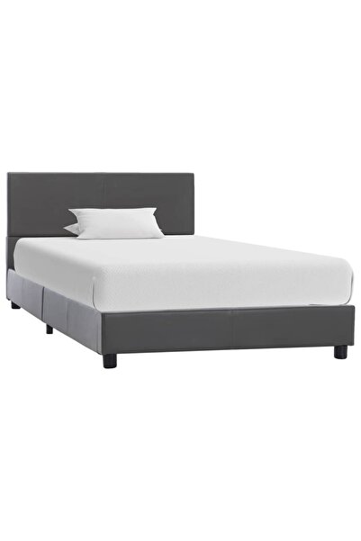 Concept Σκελετός κρεβατιού, γκρι, 90x200 cm, οικολογικό Δερμάτινο