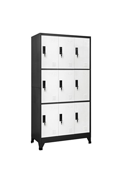 Concept Ντουλάπι αρχειοθέτησης, ανθρακί και λευκό, 90x45x180 cm, ατσάλι