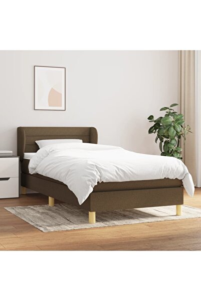 Concept Pat box spring cu saltea, maro închis, 100x200 cm, textil