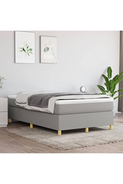 Concept Cadru de pat box spring, gri deschis, 120x200 cm, textil