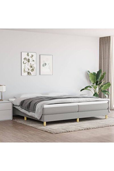 Concept Cadru de pat box spring, gri deschis, 200x200 cm, textil