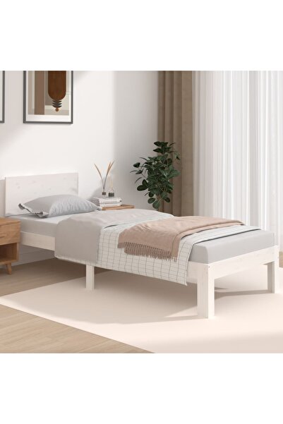 Concept Μικρό σκελετό Μονό κρεβατιού 2FT6, λευκό, 75x190 εκ., μασίφ ξύλο