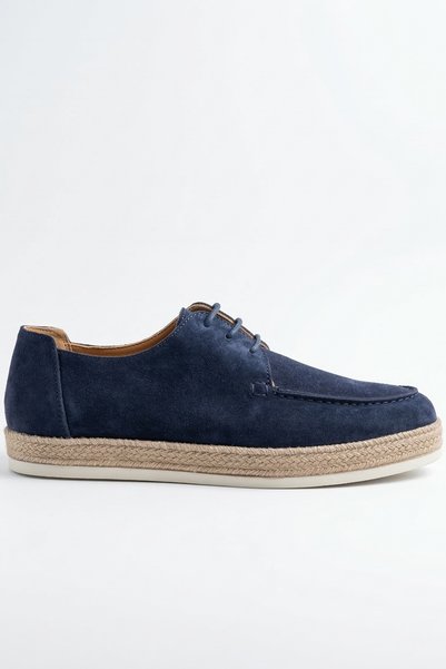 LUSIVE 100% Genuine Suede & Leather Navy Blue Ultra Lightweight Casual Men's Shoes Luass29Al0043