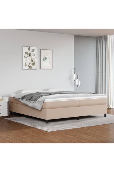 Concept Cadru de pat box spring, cappuccino, 200x200cm, piele ecologică
