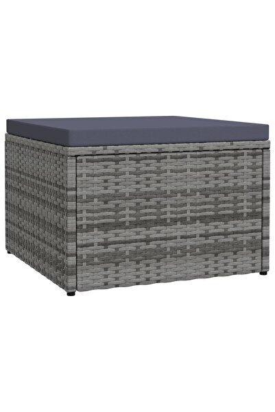 Concept Taburet de grădină cu pernă, gri, poliratan