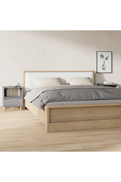 Concept Noptiere, 2 buc., gri sonoma, 40x35x50 cm