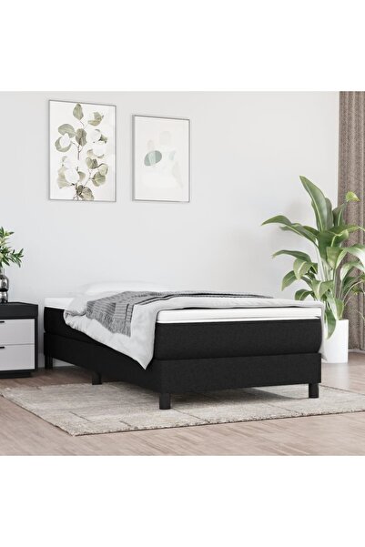 Concept Pat box spring cu saltea, negru, 80x200 cm, textil