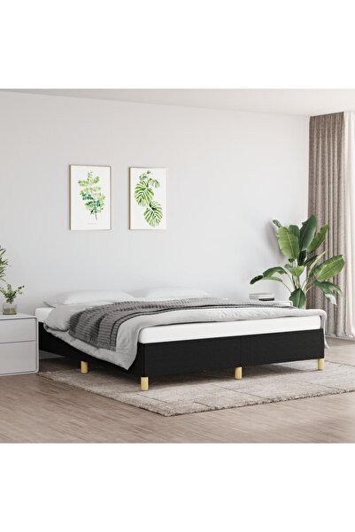 Concept Cadru de pat, negru, 160 x 200 cm, material textil