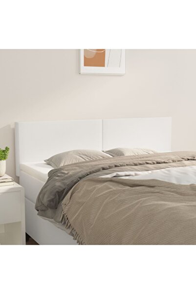 Concept Κομοδίνα, 2 τεμ., λευκά, 72x5x78/88 cm, οικολογικό Δερμάτινο