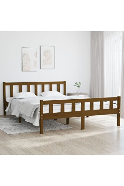 Concept Σκελετός κρεβατιού, μελί καφέ, 120x200 εκ., μασίφ ξύλο πεύκου