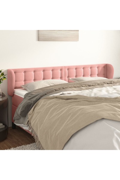 Concept Tăblie de pat cu aripioare roz 203x23x78/88 cm catifea