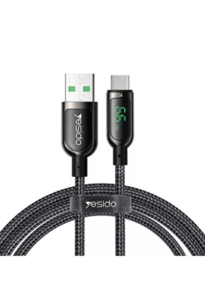 Yesido Cablu de date USB USB la USB-C, CA 85, afișaj digital, plasă de nailon...