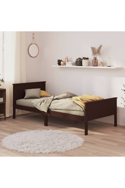 Concept Cadru de pat, maro închis, 100x200 cm, lemn masiv de pin