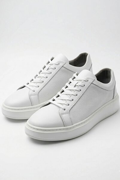 LUSIVE 100% Genuine Leather White Lace-Up Comfortable Casual Men's Shoes Luas...