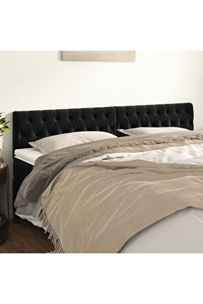 Concept Κομοδίνα, 2 τεμ., μαύρα, 100x7x78/88 cm, Βελούδο