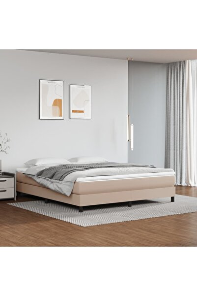 Concept Cadru de pat box spring, cappuccino, 180x200cm, piele ecologică