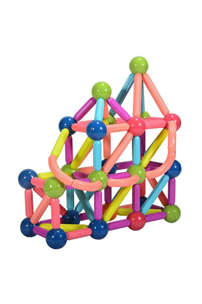 OEM Set of 64 magnetic pieces, 3D Magnet Construction Puzzle, Magnetic Sticks...