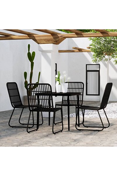 Concept Garden furniture set, 5 pieces, black