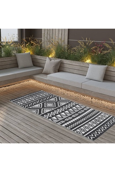 Concept Covor de exterior, negru, 80x150 cm, PP