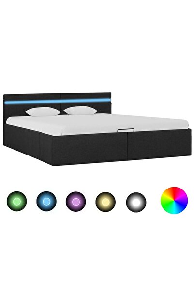 Concept Σκελετός κρεβατιού με υδραυλικό LED σε σκούρο γκρι χρώμα, 160x200 cm,...