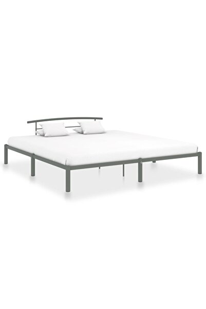 Concept Σκελετός κρεβατιού, γκρι, 200 x 200 εκ., μεταλλικός