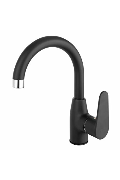 FERRO Baterie lavoar negru mat Algeo gat de lebada