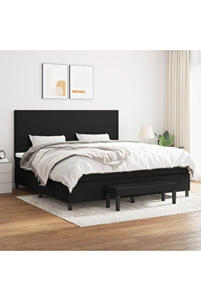 Concept Pat box spring cu saltea, negru, 200x200 cm, textil