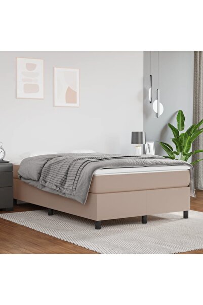 Concept Cadru de pat box spring, cappuccino, 120x200cm, piele ecologică