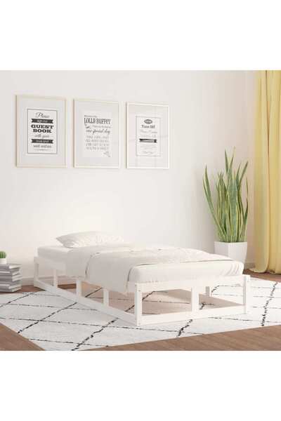 Concept Μικρό σκελετό Μονό κρεβατιού 2FT6, λευκό, 75x190 εκ., μασίφ ξύλο