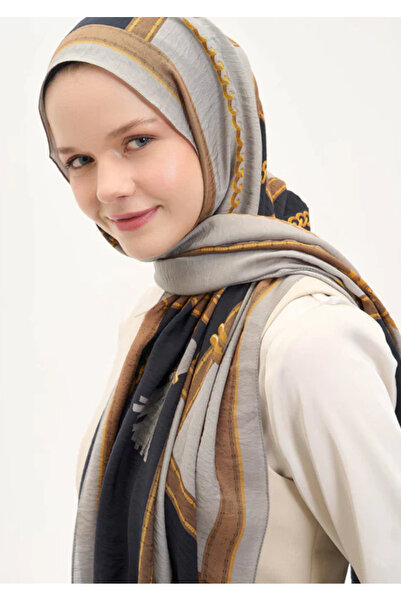 Silk Home Urban Hours Large Chain Light Gray Mayda Shawl 190X70