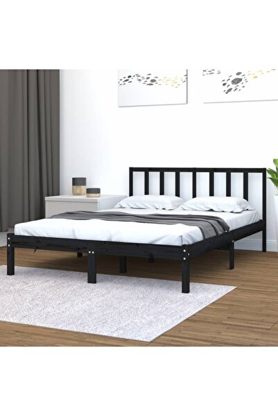 Concept Σκελετός κρεβατιού 1,5 μέτρων Μεγάλο μέγεθος , μαύρος, 150x200 εκ., α...