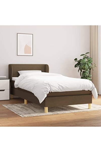 Concept Pat box spring cu saltea, maro închis, 90x200 cm, textil