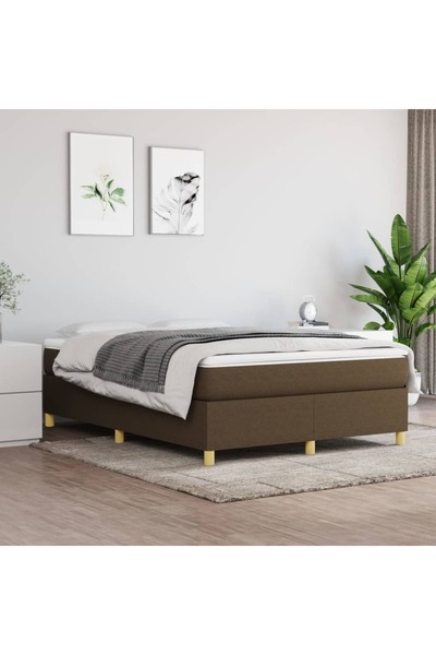 Concept Pat continental cu saltea, maro închis, 140x200 cm, textil