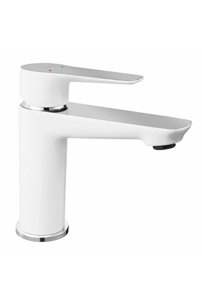 FERRO Baterie lavoar alb-crom cu ventil Adore