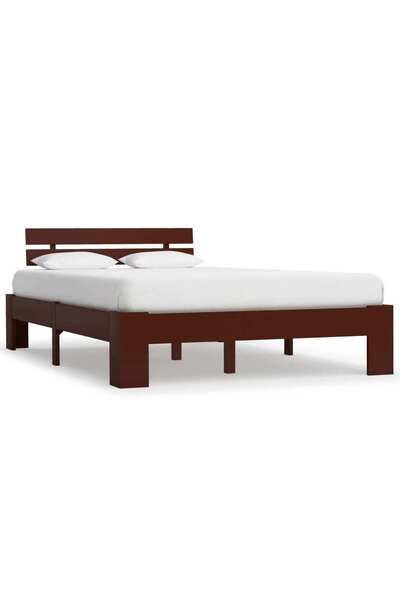 Concept Σκελετός κρεβατιού, σκούρο καφέ, 140 x 200 εκ., μασίφ ξύλο πεύκου