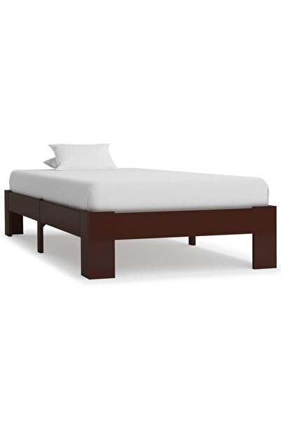 Concept Σκελετός κρεβατιού, σκούρο καφέ, 100 x 200 εκ., μασίφ ξύλο πεύκου