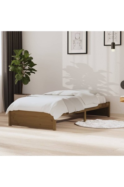 Concept Σκελετός Μονό κρεβατιού 90x190 εκ., μελί καφέ