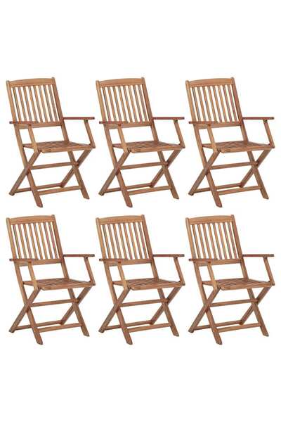 Concept Πτυσσόμενες καρέκλες κήπου, 6 τεμ., από μασίφ ξύλο ακακίας