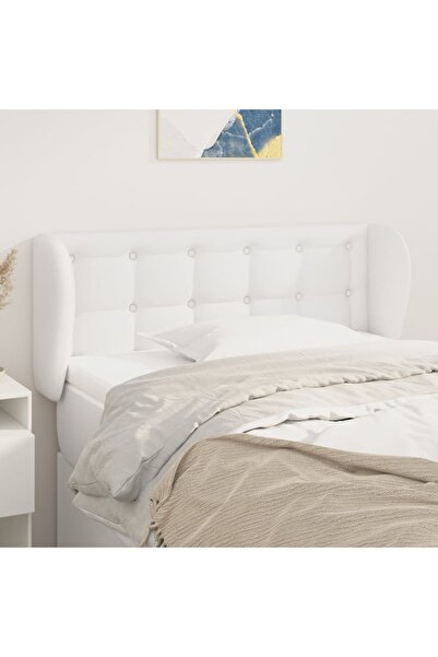 Concept Λευκό κεφαλάρι με φτερά 93x23x78/88 εκ. οικολογικό Δερμάτινο
