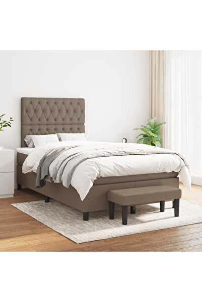 Concept Pat box spring cu saltea, gri taupe, 120x200 cm, textil