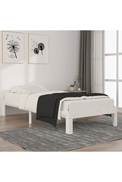 Concept Σκελετός κρεβατιού, λευκό, 90x200 cm, μασίφ ξύλο πεύκου