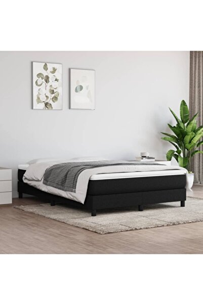 Concept Pat box spring cu saltea, negru, 140x190 cm, textil