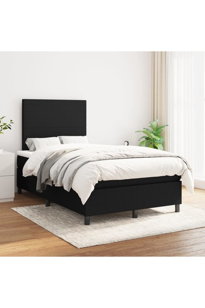 Concept Pat box spring cu saltea, negru, 120x200 cm, textil
