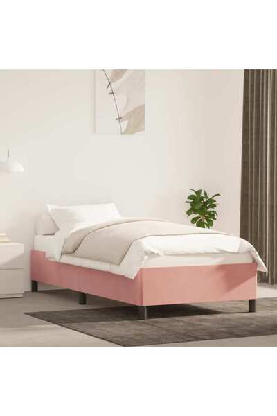 Concept Cadru de pat, roz, 100x200 cm, catifea