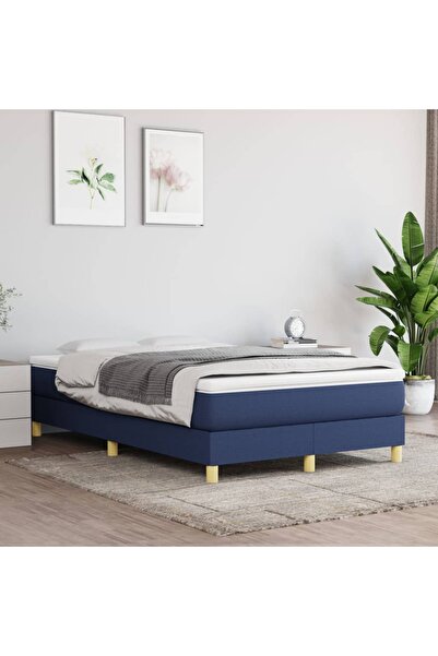 Concept Pat box spring cu saltea, albastru, 120x200 cm, textil