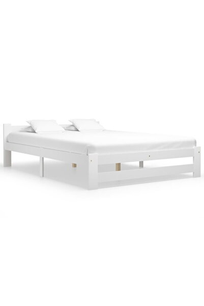 Concept Σκελετός κρεβατιού, λευκό, 160 x 200 εκ., μασίφ ξύλο πεύκου