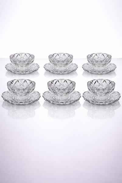 YzHome 12 Parça Kristal Cam Renkli Çerezlik Kase Tabak