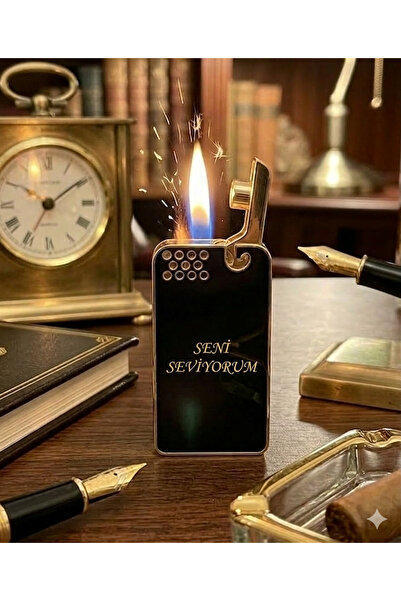 KdrElektronik Kişiye Özel Lazer Kazımalı İsim Yazılabilen Metal Çakmak - Lüks...