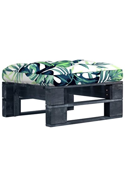 Concept Taburet din paleți de grădină, negru, lemn de pin tratat