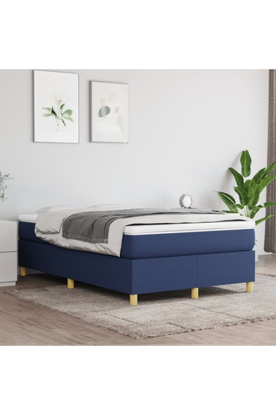 Concept Cadru de pat box spring, albastru, 120x200 cm, textil